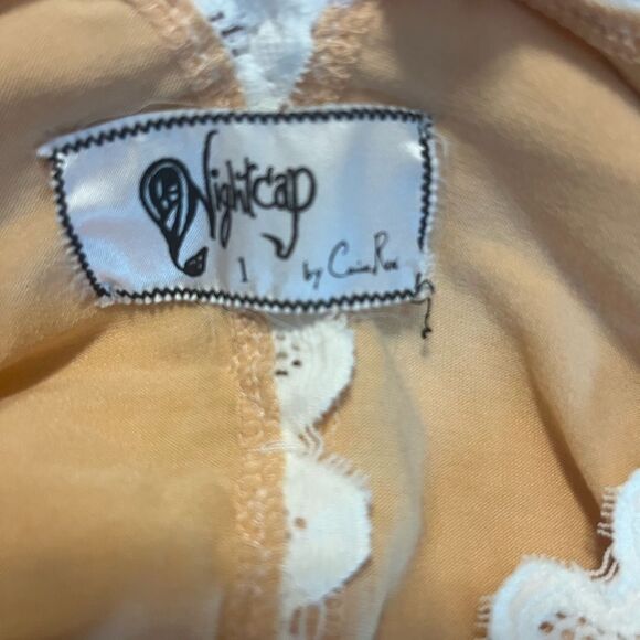 Nightcap by Carisa Rene Antoinette cream/nude lace overlay V-neck maxi dress, 1 - Picture 3 of 14